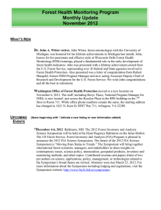 Forest Health Monitoring Program Monthly Update November 2012 W