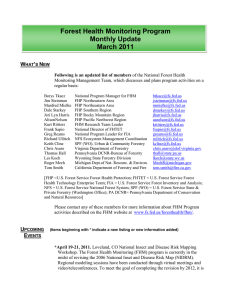 Forest Health Monitoring Program Monthly Update March 2011 W