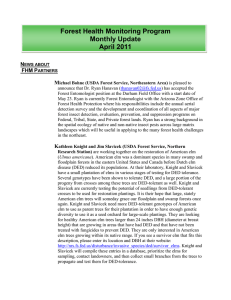 Forest Health Monitoring Program Monthly Update April 2011 N