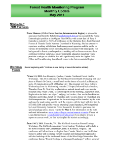 Forest Health Monitoring Program Monthly Update May 2011