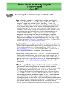 Forest Health Monitoring Program Monthly Update June 2011