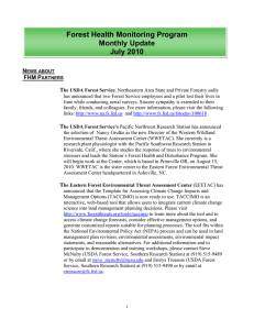 Forest Health Monitoring Program Monthly Update July 2010 N