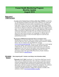 Forest Health Monitoring Program Monthly Update August 2010 N