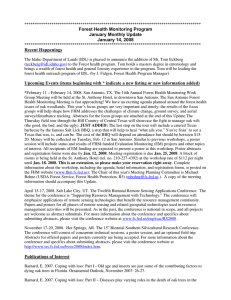 Forest Health Monitoring Program January Monthly Update January 14, 2008