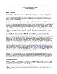 ***************************************************** Forest Health Monitoring Program July Monthly Update