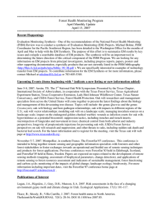Forest Health Monitoring Program April Monthly Update April 13, 2007