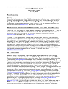 Forest Health Monitoring Program June Monthly Update June 18, 2007