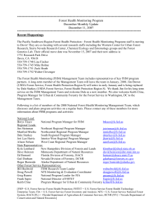 Forest Health Monitoring Program December Monthly Update December 11, 2007