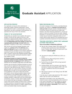 Graduate Assistant ApplicAtion  ApplicAtion process