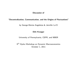 Discussion of \Decentralization, Communication, and the Origins of Fluctuations&#34;