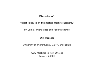 Discussion of \Fiscal Policy in an Incomplete Markets Economy&#34;