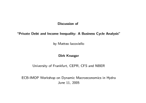 Discussion of \Private Debt and Income Inequality: A Business Cycle Analysis&#34;