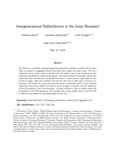 Intergenerational Redistribution in the Great Recession ∗ Andrew Glover Jonathan Heathcote