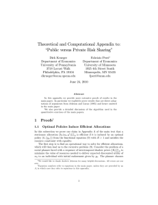 Theoretical and Computational Appendix to: “Public versus Private Risk Sharing”
