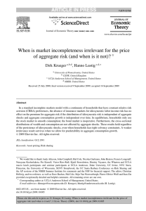 When is market incompleteness irrelevant for the price ARTICLE IN PRESS