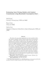 Evaluating Asset Pricing Models with Limited Commitment using Household Consumption Data