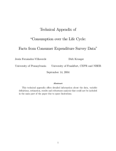 Technical Appendix of “Consumption over the Life Cycle: