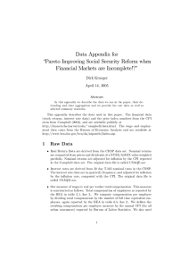 Data Appendix for “Pareto Improving Social Security Reform when Dirk Krueger