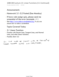 Announcements Homework 3.1-3.2 Posted (Due Monday)