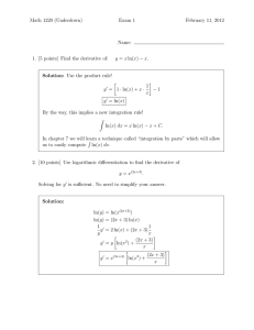 Math 1220 (Underdown) Exam 1 February 11, 2012 Name: