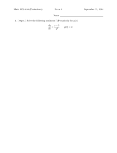 Math 2250–016 (Underdown) Exam 1 September 25, 2014 Name