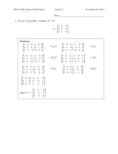 Math 2250 (Jason Underdown) Exam 2 November 13, 2014 Name
