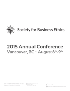 2015 Annual Conference Vancouver, BC  •  August 6 -9 th