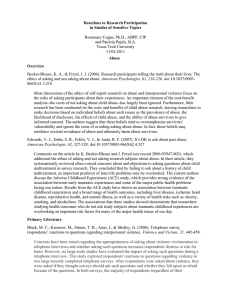 Reactions to Research Participation in Studies of Sensitive Topics Abuse Overview