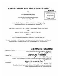 Valorization  of Boiler Ash in  Alkali Activated Materials UL