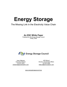 Energy Storage  The Missing Link in the Electricity Value Chain