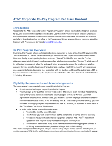 AT&amp;T Corporate Co-Pay Program End User Handout Introduction