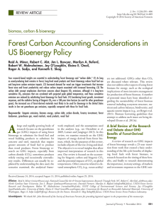 Forest Carbon Accounting Considerations in US Bioenergy Policy biomass, carbon &amp; bioenergy