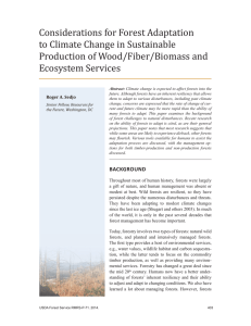 Considerations for Forest Adaptation to Climate Change in Sustainable