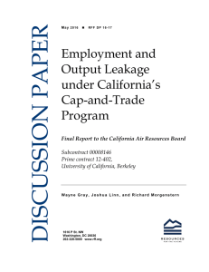 DISCUSSION PAPER Employment and Output Leakage under California’s