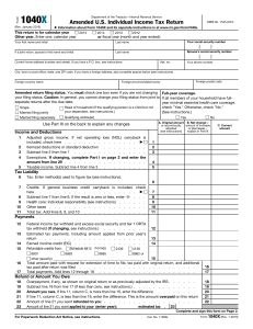 1040 X Amended U.S. Individual Income Tax Return