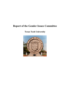 Report of the Gender Issues Committee Texas Tech University