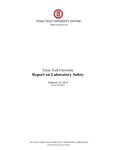 Report on Laboratory Safety Texas Tech University  February 14, 2014
