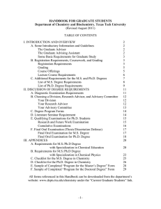 (Revised August 2011)  TABLE OF CONTENTS I. INTRODUCTION AND OVERVIEW