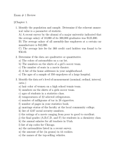 Exam # 1 Review §Chapter 1.