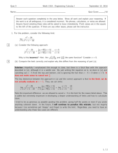 Quiz 3 Math 1310 - Engineering Calculus I September 12, 2014 Name: