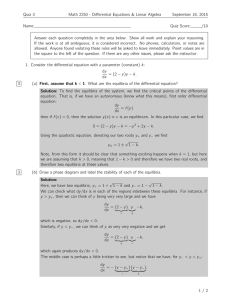 Quiz 3 Math 2250 - Differential Equations &amp; Linear Algebra Name: