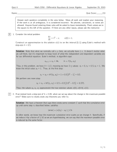 Quiz 4 Math 2250 - Differential Equations &amp; Linear Algebra Name: