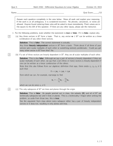 Quiz 5 Math 2250 - Differential Equations &amp; Linear Algebra Name: