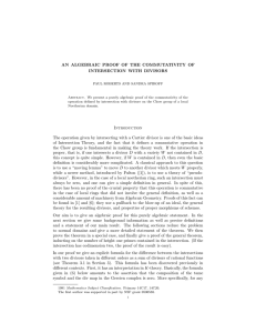 AN ALGEBRAIC PROOF OF THE COMMUTATIVITY OF INTERSECTION WITH DIVISORS