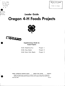 . Oregon 4-H Foods Projects c.3 Leader Guide