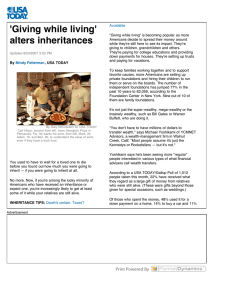'Giving while living' alters inheritances