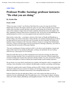 The Heights - Professor Profile: Sociology professor instructs: ...