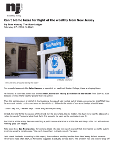 Can't blame taxes for flight of the wealthy from New... By Tom Moran/ The Star-Ledger February 07, 2010, 5:41AM