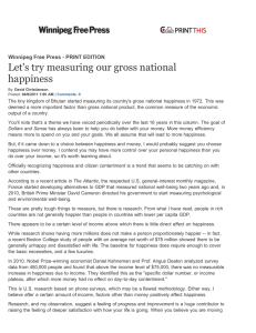 Let's try measuring our gross national happiness