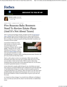 Five Reasons Baby Boomers Need To Review Estate Plans (And...